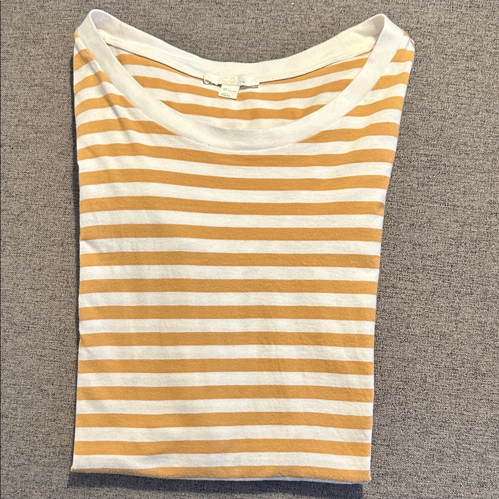 COS Yellow and White Striped Top